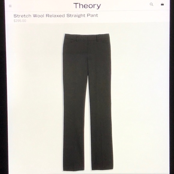 theory stretch wool tall  pants black 8 - Picture 4 of 8